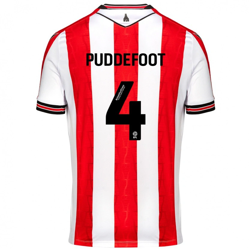 Danxen Bambino Maglia Danielle Puddefoot #4 Rosso Bianco Kit Gara Home 2024/25 Maglietta