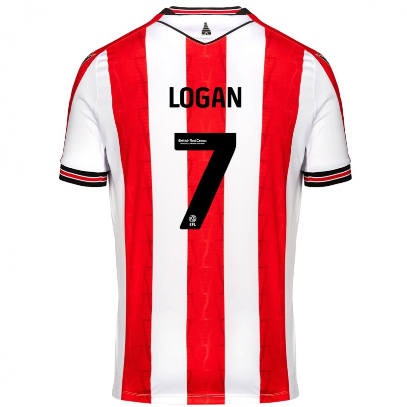 Danxen Bambino Maglia Heidi Logan #7 Rosso Bianco Kit Gara Home 2024/25 Maglietta
