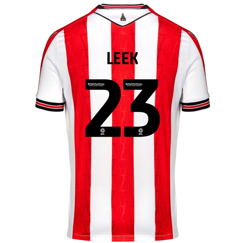 Danxen Bambino Maglia Ellie Leek #23 Rosso Bianco Kit Gara Home 2024/25 Maglietta