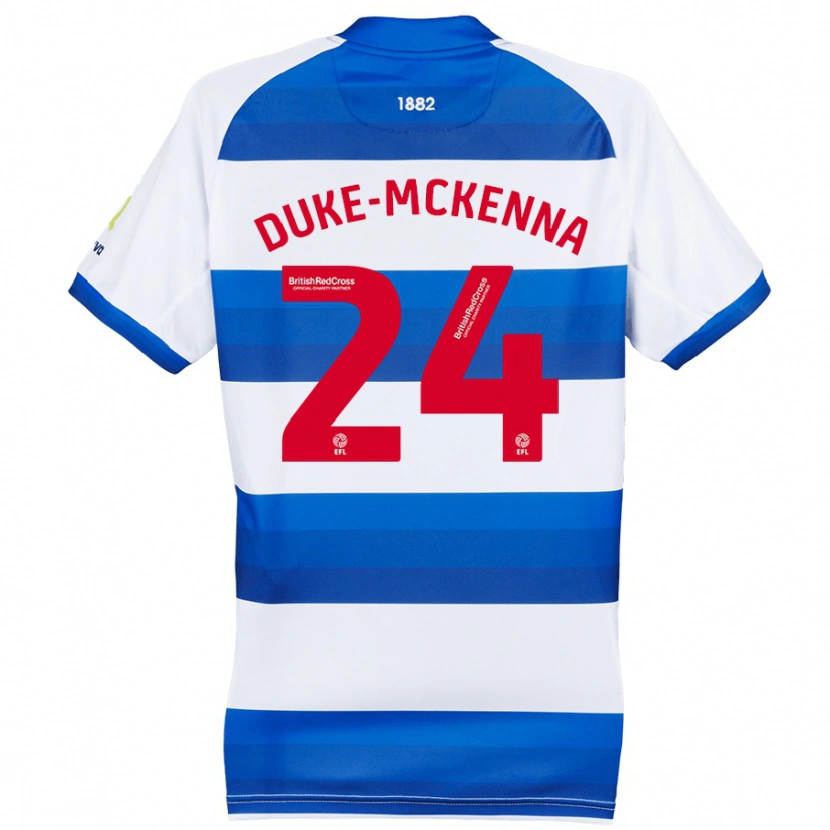 Danxen Bambino Maglia Stephen Duke-Mckenna #24 Bianco Blu Kit Gara Home 2024/25 Maglietta