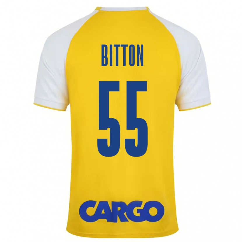 Danxen Bambino Maglia Nir Bitton #55 Giallo Bianco Kit Gara Home 2024/25 Maglietta