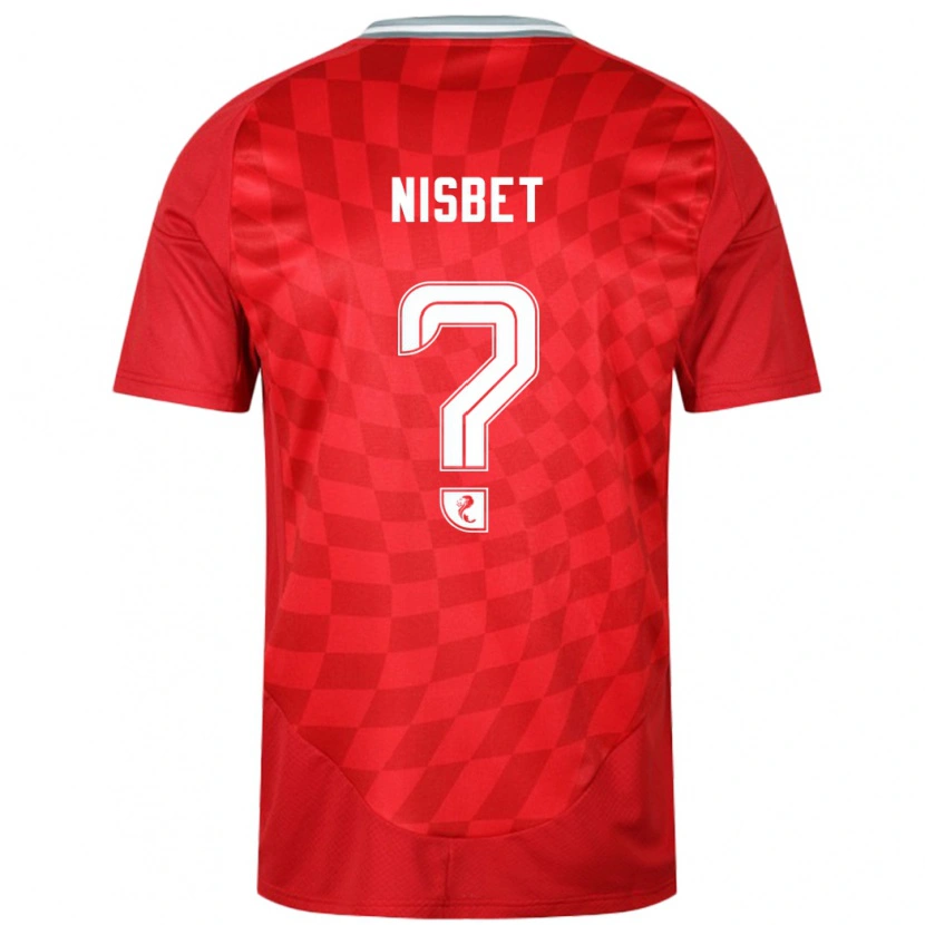 Danxen Bambino Maglia Kevin Nisbet #0 Rosso Kit Gara Home 2024/25 Maglietta