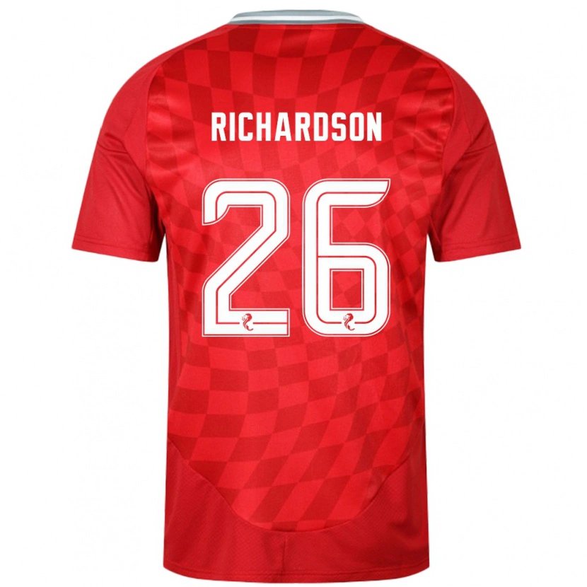Danxen Bambino Maglia Jayden Richardson #26 Rosso Kit Gara Home 2024/25 Maglietta