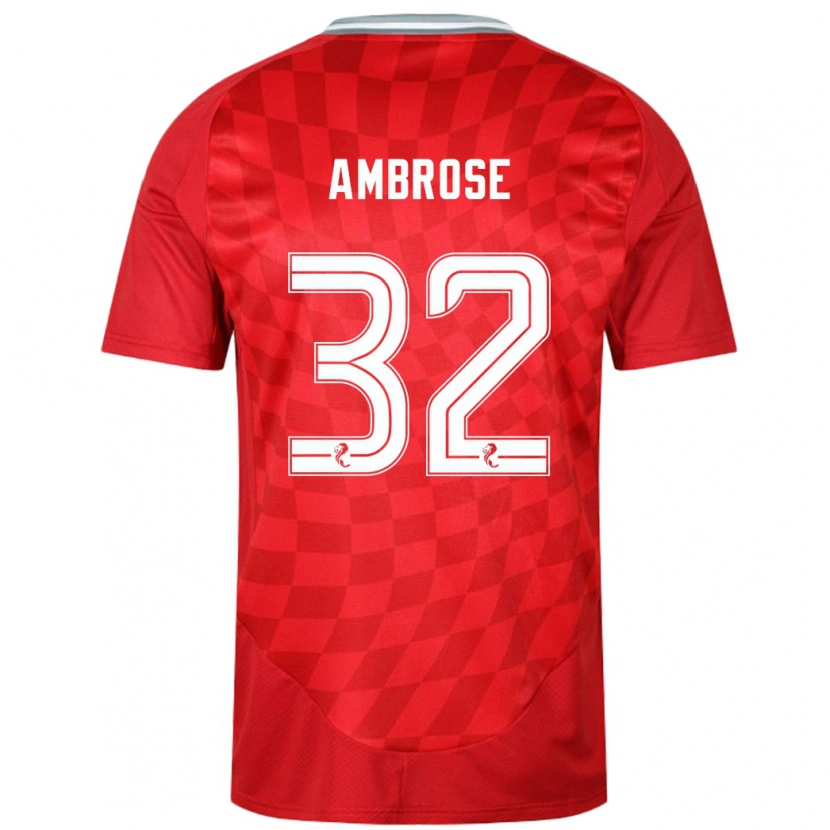 Danxen Bambino Maglia Peter Ambrose #32 Rosso Kit Gara Home 2024/25 Maglietta