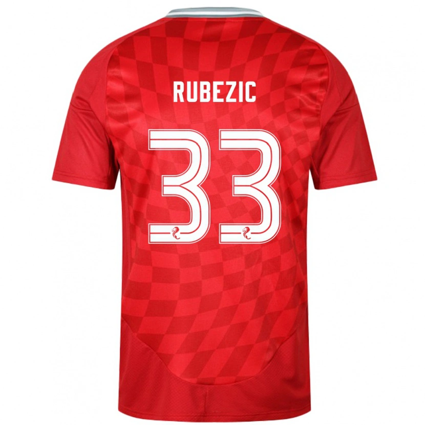 Danxen Bambino Maglia Slobodan Rubezic #33 Rosso Kit Gara Home 2024/25 Maglietta