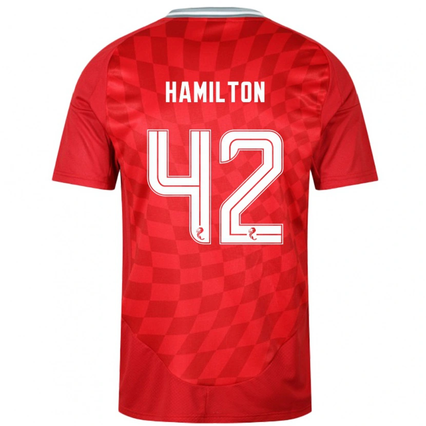 Danxen Bambino Maglia Brendan Hamilton #42 Rosso Kit Gara Home 2024/25 Maglietta