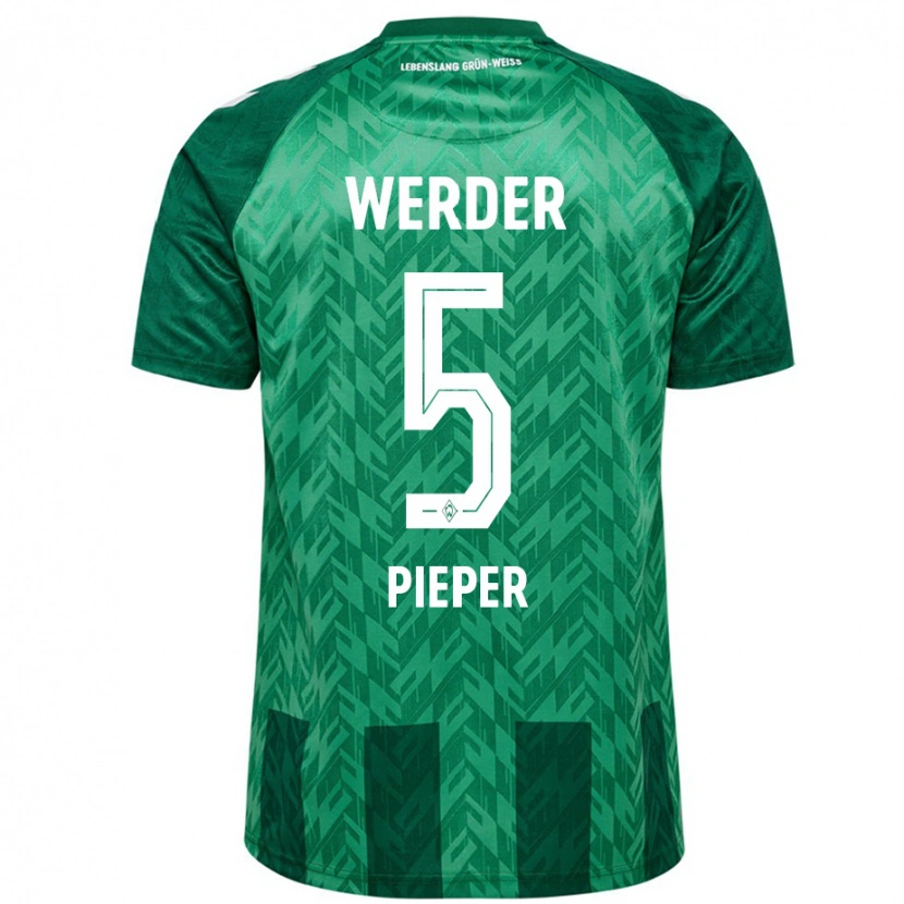 Danxen Bambino Maglia Amos Pieper #5 Verde Kit Gara Home 2024/25 Maglietta