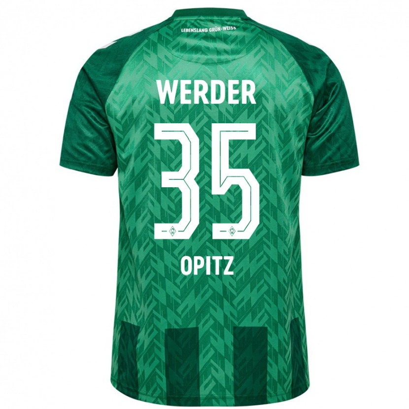 Danxen Bambino Maglia Leon Opitz #35 Verde Kit Gara Home 2024/25 Maglietta
