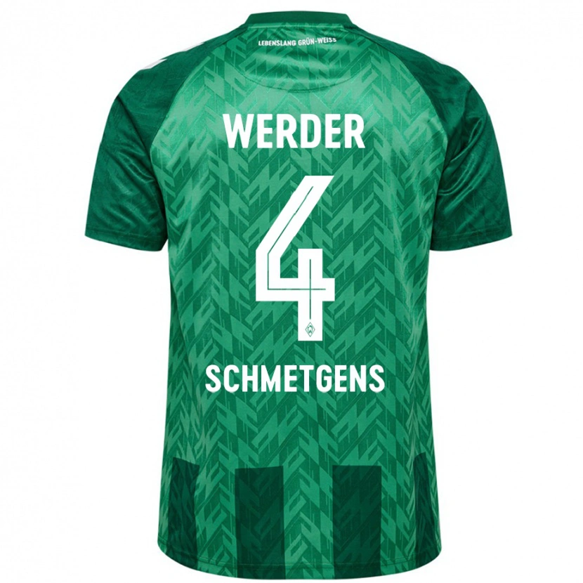 Danxen Bambino Maglia Mick Schmetgens #4 Verde Kit Gara Home 2024/25 Maglietta