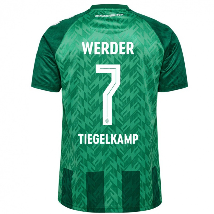 Danxen Bambino Maglia Maximilian Tiegelkamp #7 Verde Kit Gara Home 2024/25 Maglietta