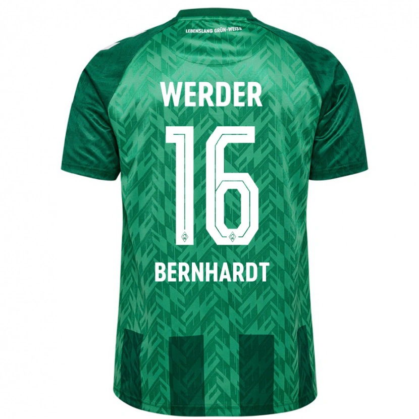 Danxen Bambino Maglia Emilie Bernhardt #16 Verde Kit Gara Home 2024/25 Maglietta