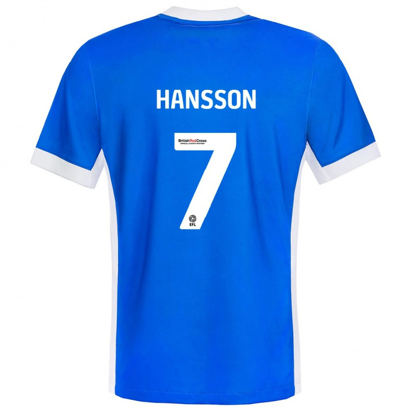 Danxen Bambino Maglia Emil Hansson #7 Blu Bianco Kit Gara Home 2024/25 Maglietta