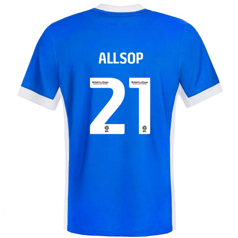 Danxen Bambino Maglia Ryan Allsop #21 Blu Bianco Kit Gara Home 2024/25 Maglietta