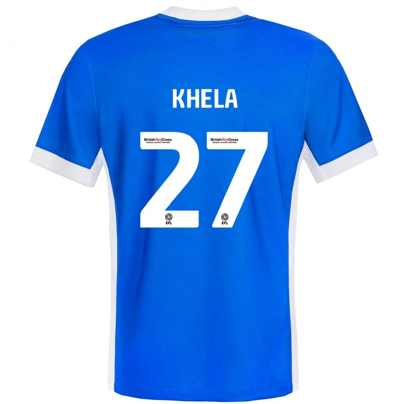 Danxen Bambino Maglia Brandon Khela #27 Blu Bianco Kit Gara Home 2024/25 Maglietta