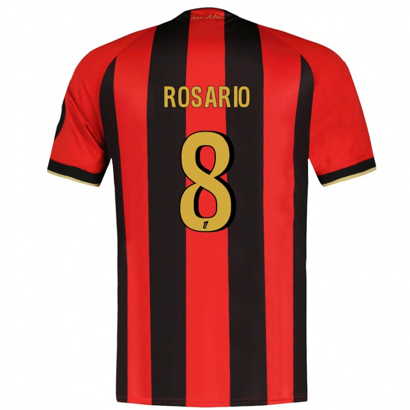 Danxen Bambino Maglia Pablo Rosario #8 Rosso Nero Kit Gara Home 2024/25 Maglietta