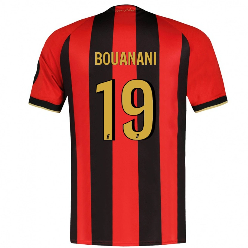 Danxen Bambino Maglia Badredine Bouanani #19 Rosso Nero Kit Gara Home 2024/25 Maglietta