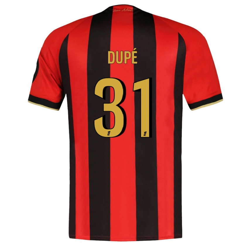 Danxen Bambino Maglia Maxime Dupé #31 Rosso Nero Kit Gara Home 2024/25 Maglietta