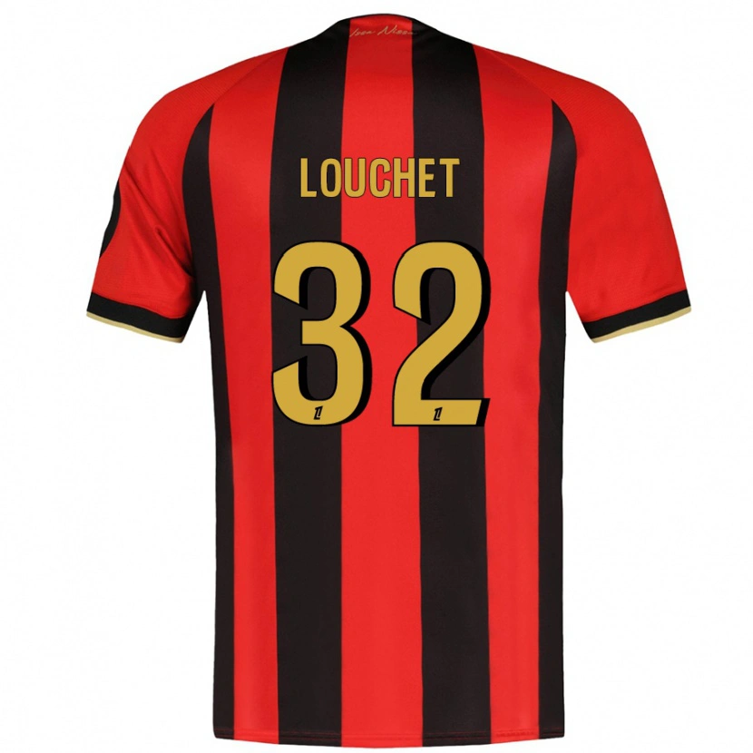 Danxen Bambino Maglia Tom Louchet #32 Rosso Nero Kit Gara Home 2024/25 Maglietta