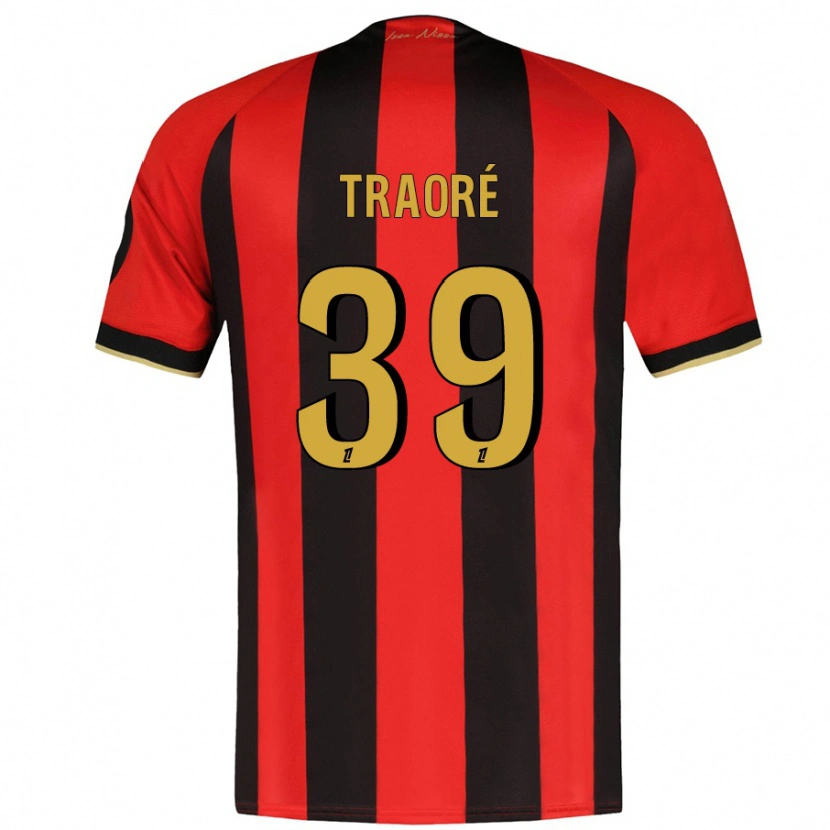 Danxen Bambino Maglia Daouda Traoré #39 Rosso Nero Kit Gara Home 2024/25 Maglietta