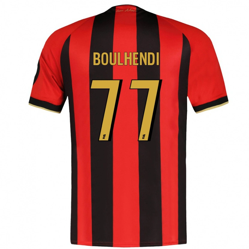 Danxen Bambino Maglia Teddy Boulhendi #77 Rosso Nero Kit Gara Home 2024/25 Maglietta