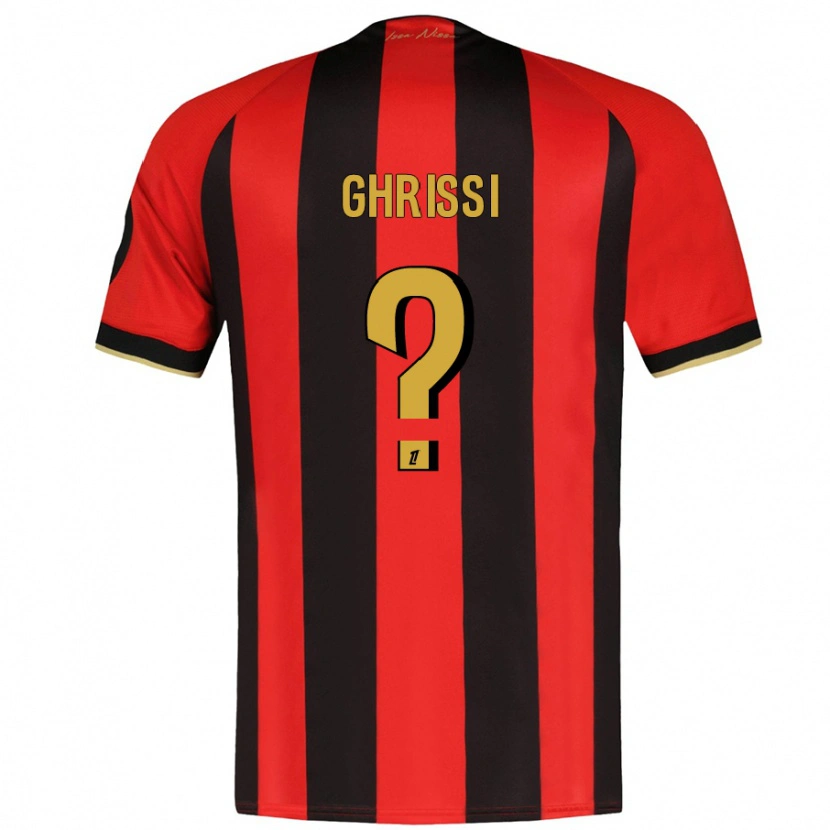 Danxen Bambino Maglia Chaïn Ghrissi #0 Rosso Nero Kit Gara Home 2024/25 Maglietta