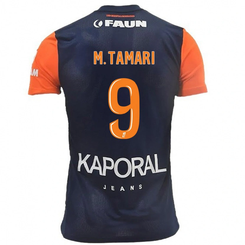 Danxen Bambino Maglia Mousa Tamari #9 Blu Navy Arancione Kit Gara Home 2024/25 Maglietta