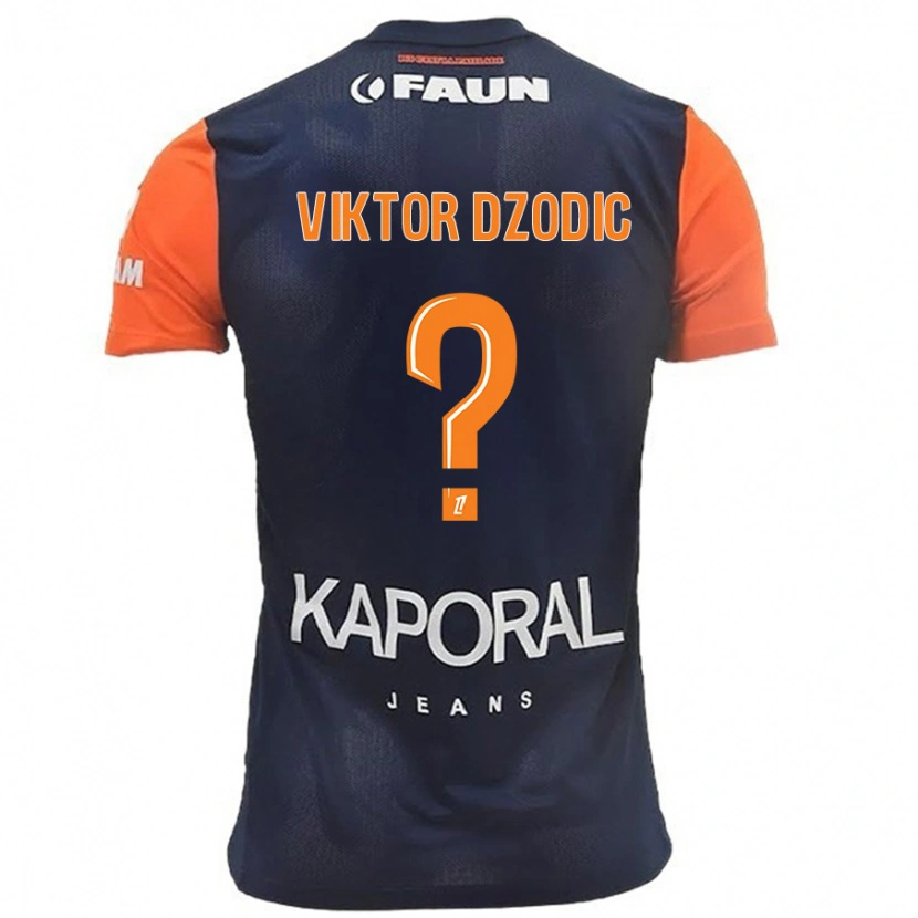 Danxen Bambino Maglia Viktor Dzodic #0 Blu Navy Arancione Kit Gara Home 2024/25 Maglietta