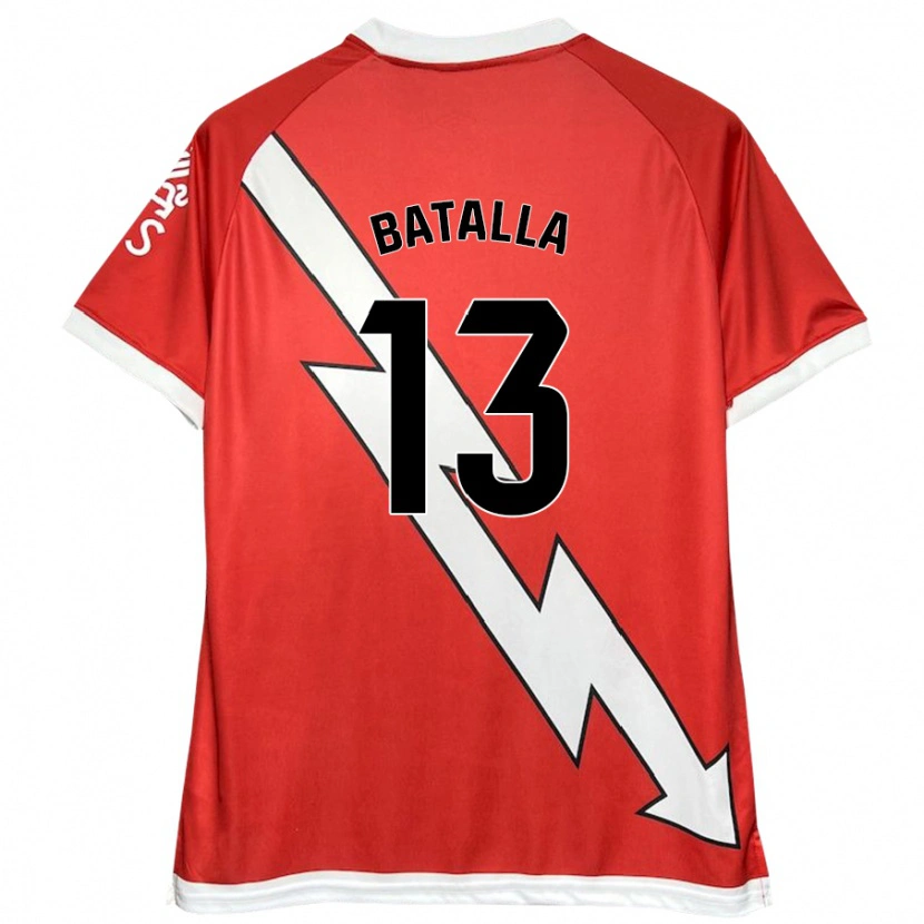 Danxen Bambino Maglia Augusto Batalla #13 Bianco Rosso Kit Gara Home 2024/25 Maglietta