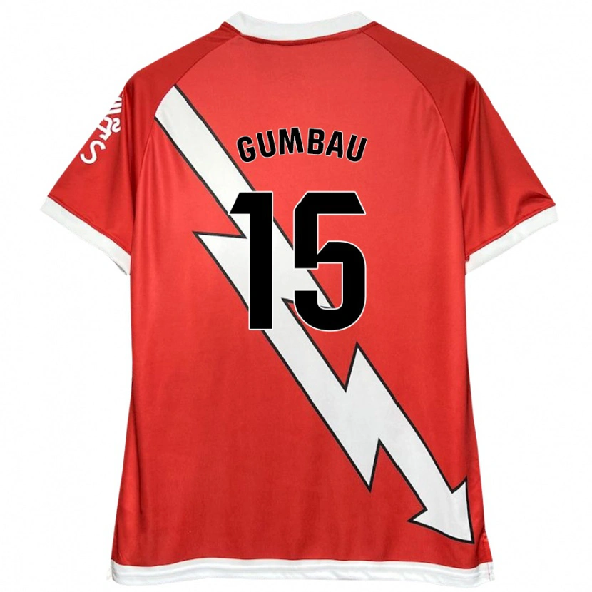 Danxen Bambino Maglia Gerard Gumbau #15 Bianco Rosso Kit Gara Home 2024/25 Maglietta