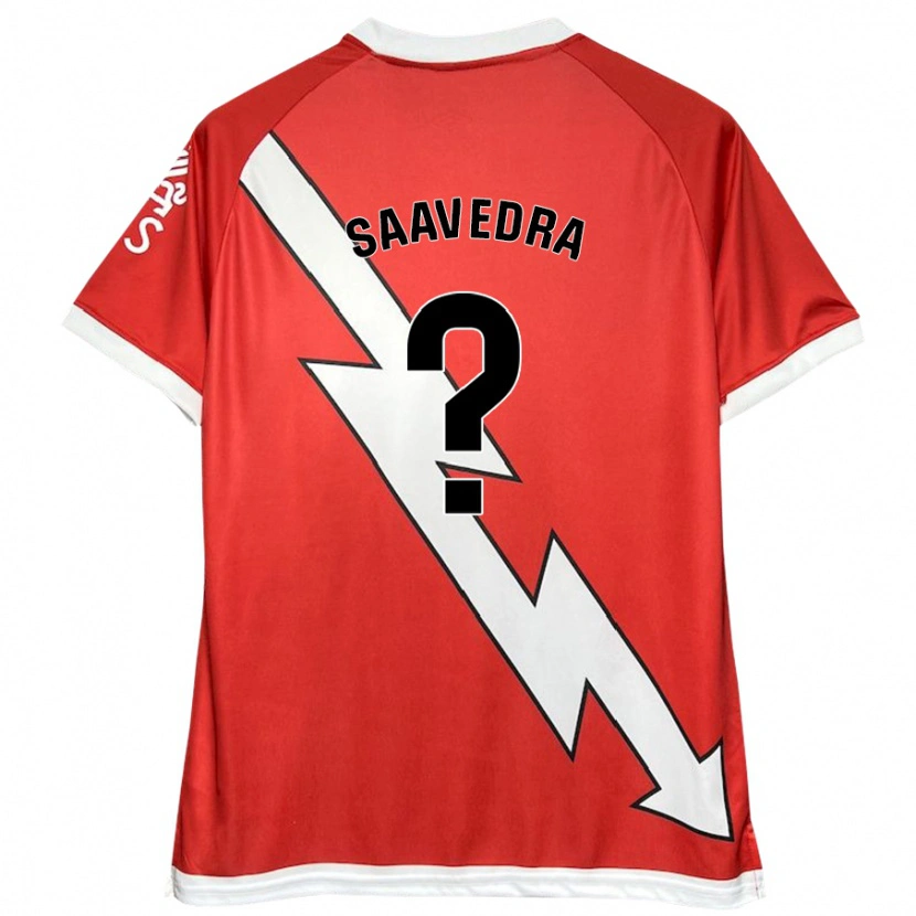 Danxen Bambino Maglia David Saavedra #0 Bianco Rosso Kit Gara Home 2024/25 Maglietta