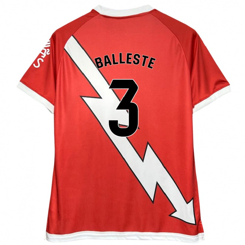 Danxen Bambino Maglia Laia Ballesté #3 Bianco Rosso Kit Gara Home 2024/25 Maglietta