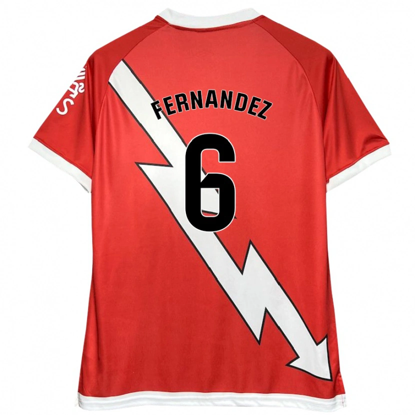 Danxen Bambino Maglia Paula Fernández #6 Bianco Rosso Kit Gara Home 2024/25 Maglietta