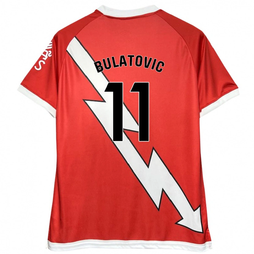 Danxen Bambino Maglia Slađana Bulatović #11 Bianco Rosso Kit Gara Home 2024/25 Maglietta