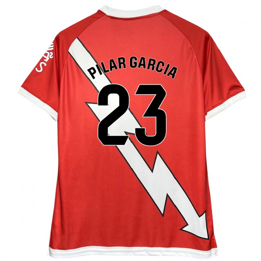 Danxen Bambino Maglia María Pilar García Villalba #23 Bianco Rosso Kit Gara Home 2024/25 Maglietta
