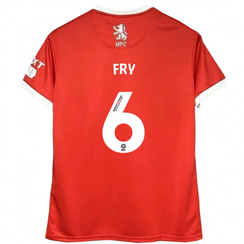 Danxen Bambino Maglia Dael Fry #6 Rosso Bianco Kit Gara Home 2024/25 Maglietta