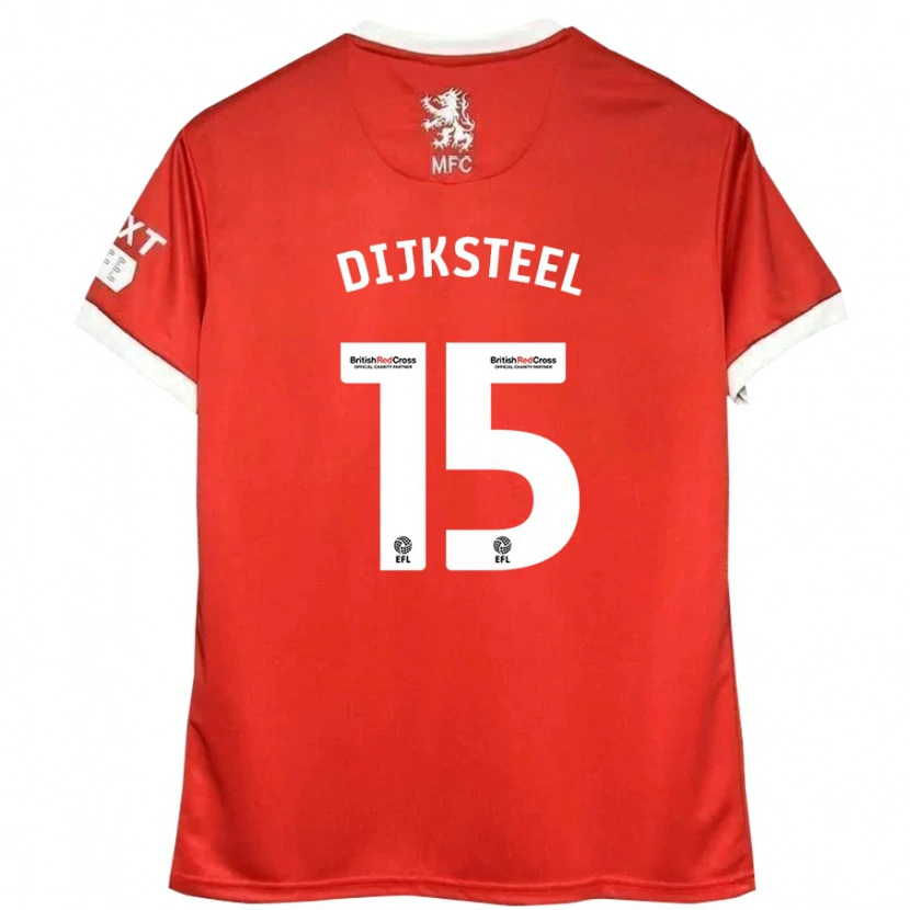 Danxen Bambino Maglia Anfernee Dijksteel #15 Rosso Bianco Kit Gara Home 2024/25 Maglietta
