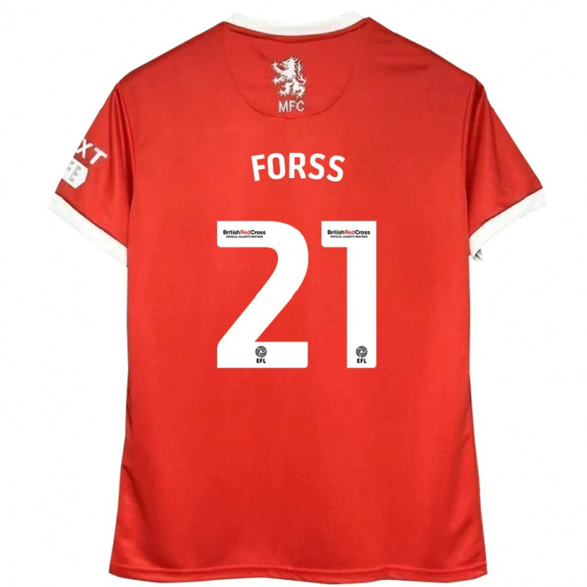 Danxen Bambino Maglia Marcus Forss #21 Rosso Bianco Kit Gara Home 2024/25 Maglietta