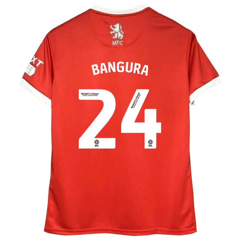 Danxen Bambino Maglia Alex Bangura #24 Rosso Bianco Kit Gara Home 2024/25 Maglietta
