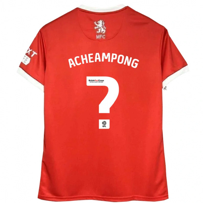 Danxen Bambino Maglia Prince Acheampong #0 Rosso Bianco Kit Gara Home 2024/25 Maglietta