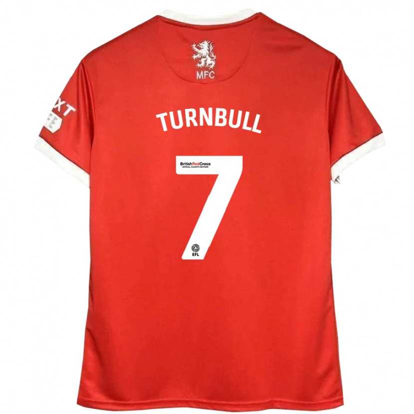 Danxen Bambino Maglia Ellen Turnbull #7 Rosso Bianco Kit Gara Home 2024/25 Maglietta