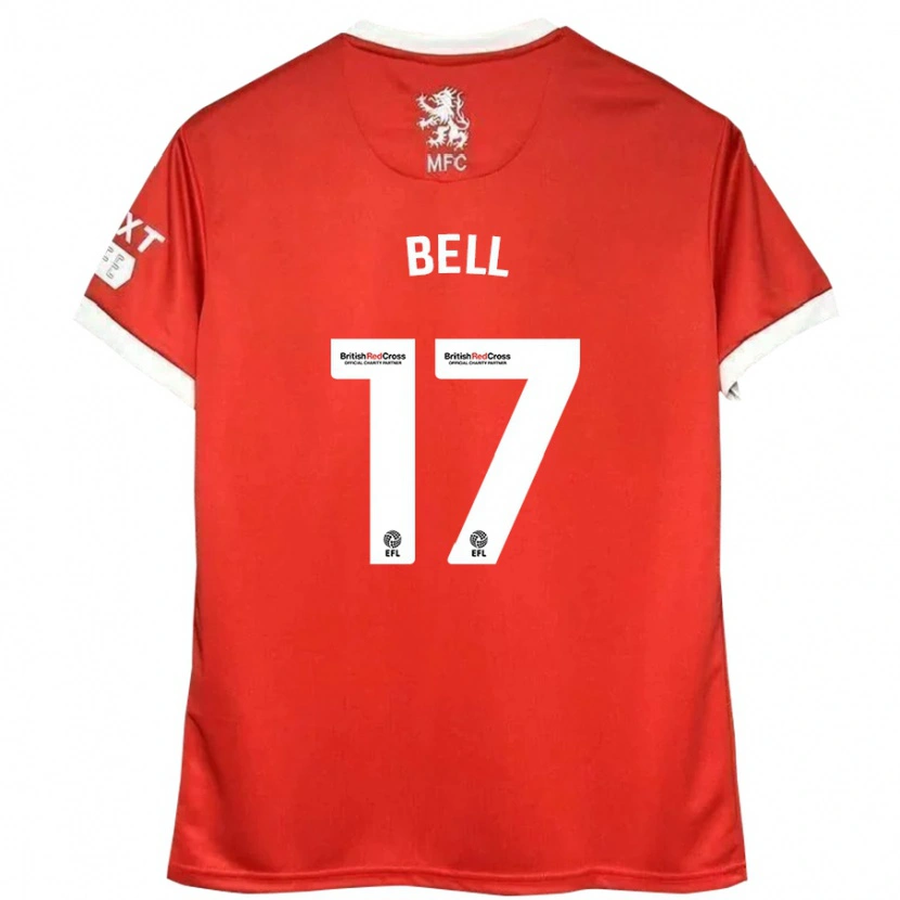 Danxen Bambino Maglia Millie Bell #17 Rosso Bianco Kit Gara Home 2024/25 Maglietta