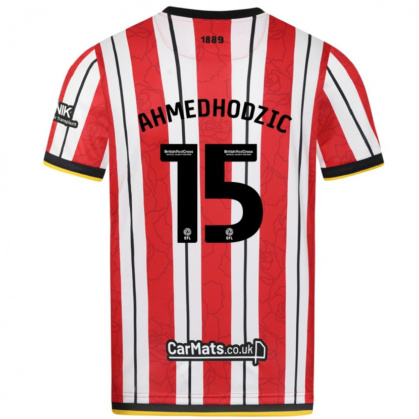 Danxen Bambino Maglia Anel Ahmedhodzic #15 Rosso Strisce Bianche Kit Gara Home 2024/25 Maglietta