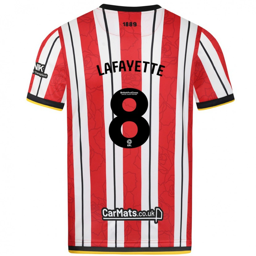 Danxen Bambino Maglia Abbie Lafayette #8 Rosso Strisce Bianche Kit Gara Home 2024/25 Maglietta
