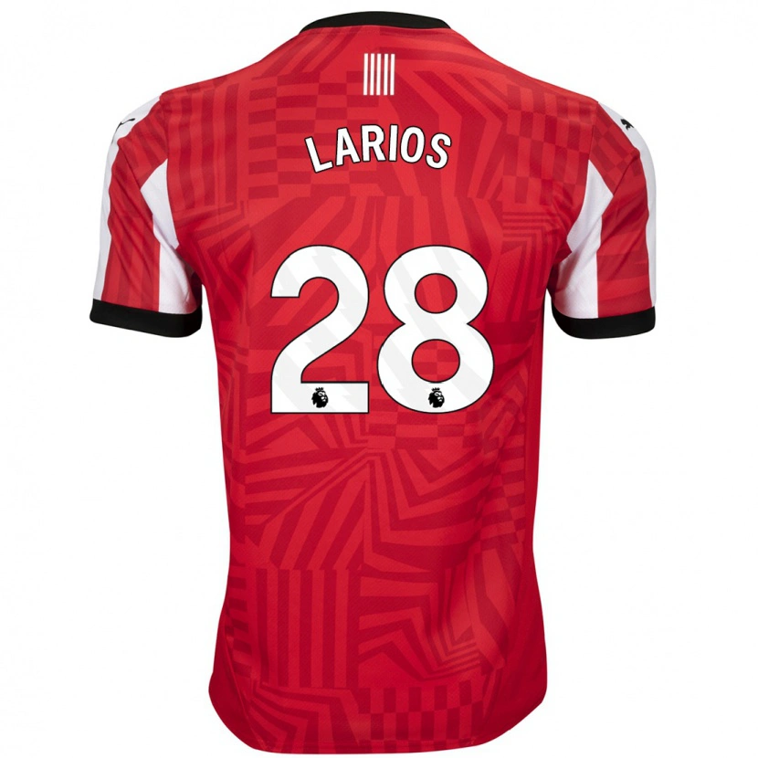Danxen Bambino Maglia Juan Larios #28 Rosso Bianco Kit Gara Home 2024/25 Maglietta