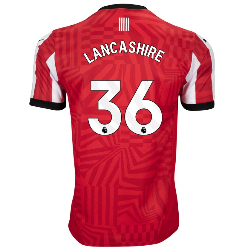 Danxen Bambino Maglia Olly Lancashire #36 Rosso Bianco Kit Gara Home 2024/25 Maglietta
