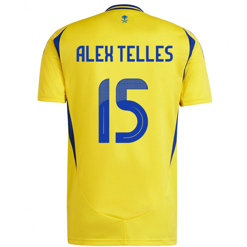 Danxen Bambino Maglia Alex Telles #15 Giallo Blu Kit Gara Home 2024/25 Maglietta