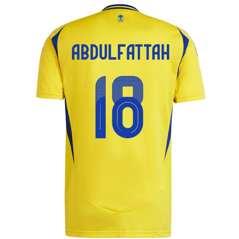 Danxen Bambino Maglia Abdulfattah Adam #18 Giallo Blu Kit Gara Home 2024/25 Maglietta