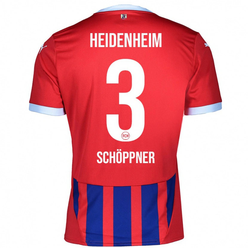 Danxen Bambino Maglia Jan Schöppner #3 Rosso Blu Kit Gara Home 2024/25 Maglietta