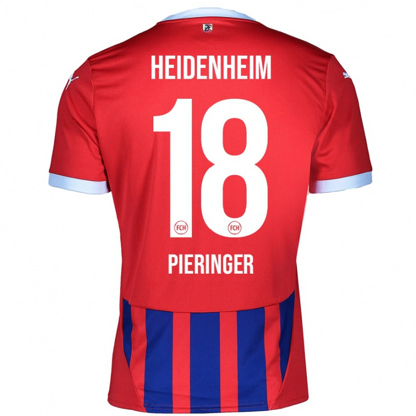 Danxen Bambino Maglia Marvin Pieringer #18 Rosso Blu Kit Gara Home 2024/25 Maglietta