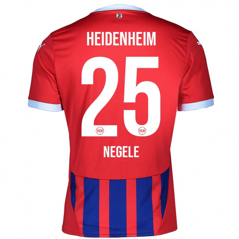 Danxen Bambino Maglia Christopher Negele #25 Rosso Blu Kit Gara Home 2024/25 Maglietta